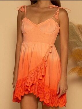 Shore Capri Tank Dress in Peach Ombré